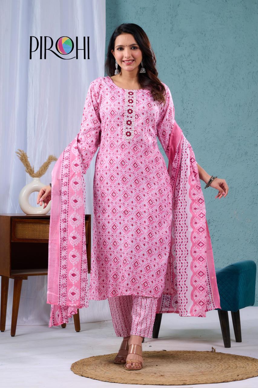 PIROHI STRAIGHT CUT COTTON PRINT KURTA SET SURAT ONLINE WHOLESALE MARKET