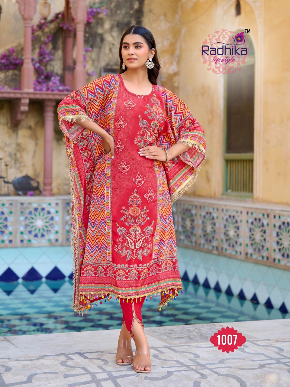 RADHIKA LIFESTYLE  NOOR VOL 1 TRENDY KAFTAAN WITH TULIP DEALER IN INDIA