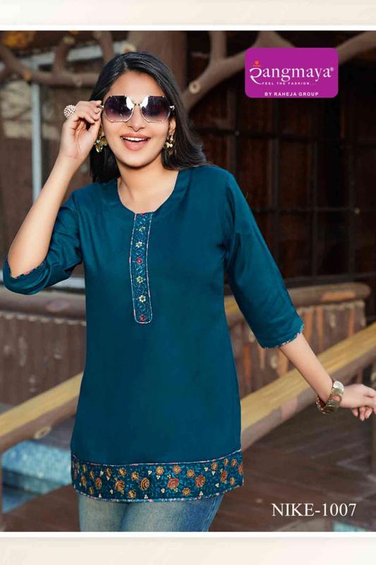 RANGMAYA NIKE SHORT TOP RAYON KURTI MANUFACTURER IN INDIA