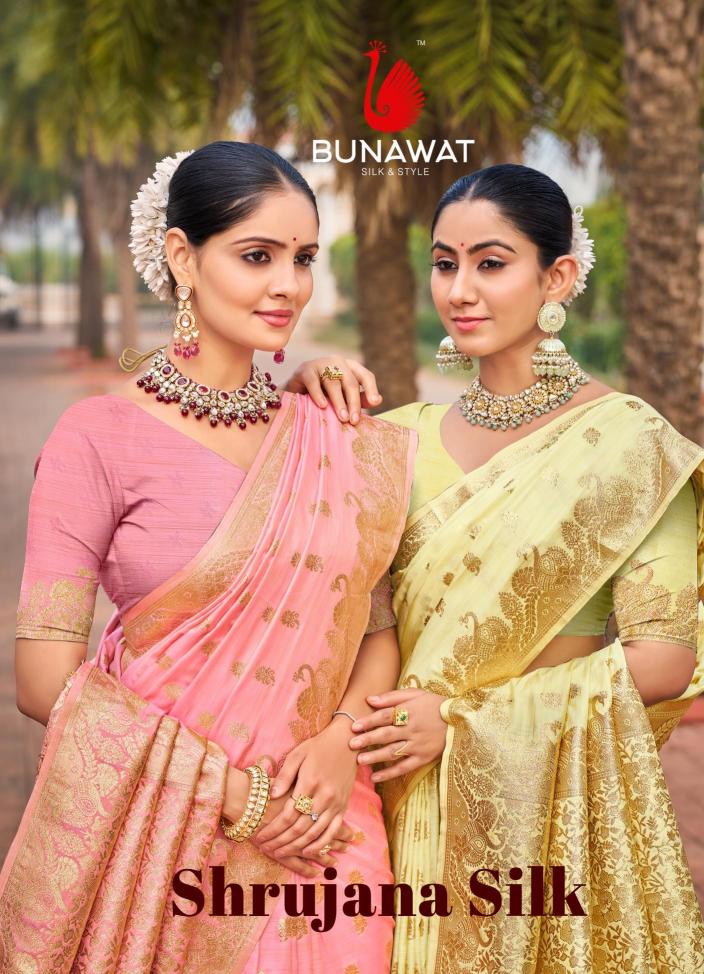 Shrujana Silk By Bunawat Party Wear New Designer Silk Sarees Collection