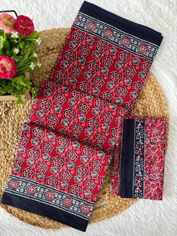 TRADITIONAL AJRAKH HANDBLOCK  PRINTED COTTON BULK SAREE PURCHASE ONLINE