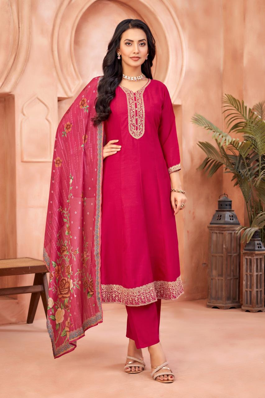 WOMAN VICHITRA KURTI PANT WITH DUPATTA SET WHOLESALE KURTI MANUFACTURERS IN INDIA