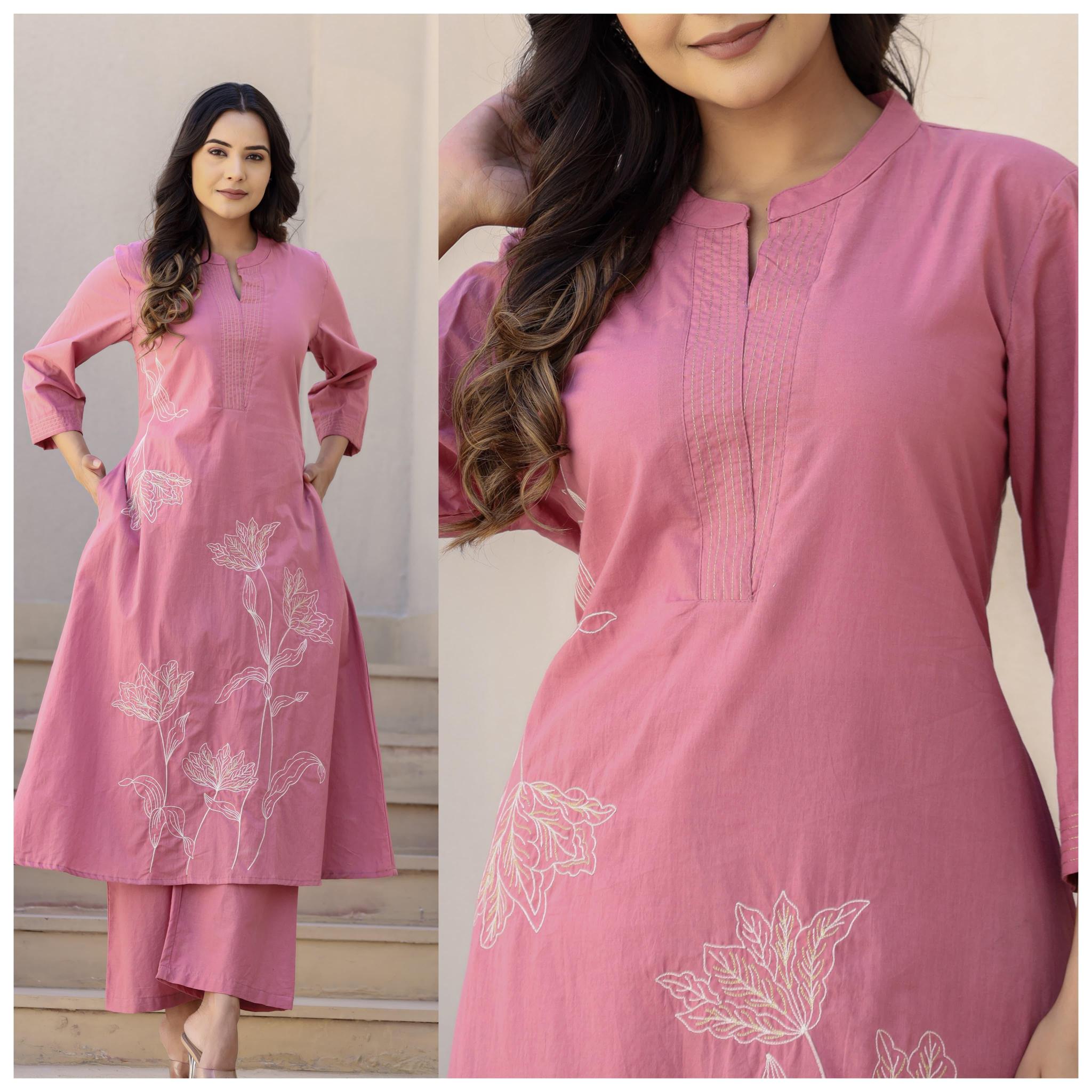 WOMANS A-LINE KURTI PLAZZO SET LADIES KURTI WHOLESALE MARKET IN SURAT