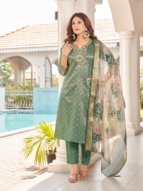 Aanchi jeep pure shimmer jacquard top bottom dupatta branded kurtis wholesale online