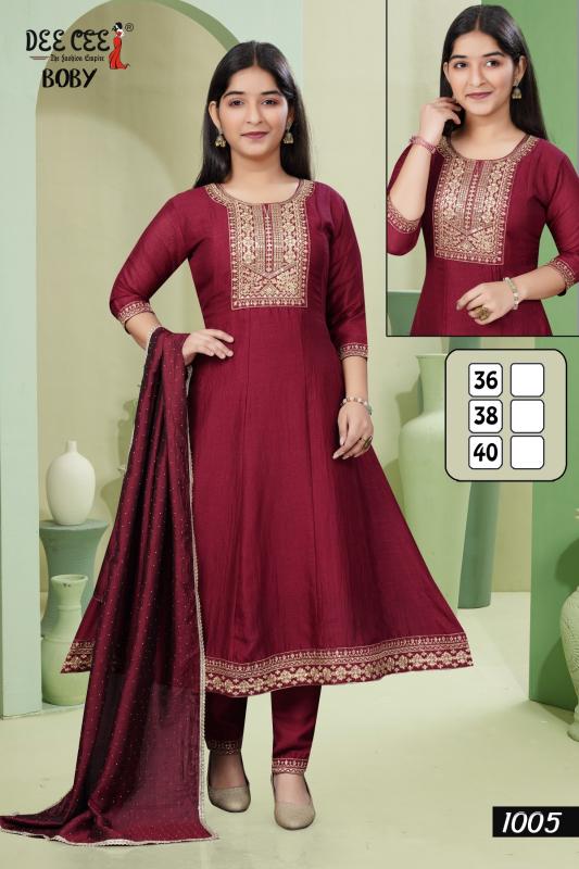 Deecee boby vichitra silk kali top bottom dupatta kurta set manufacturer