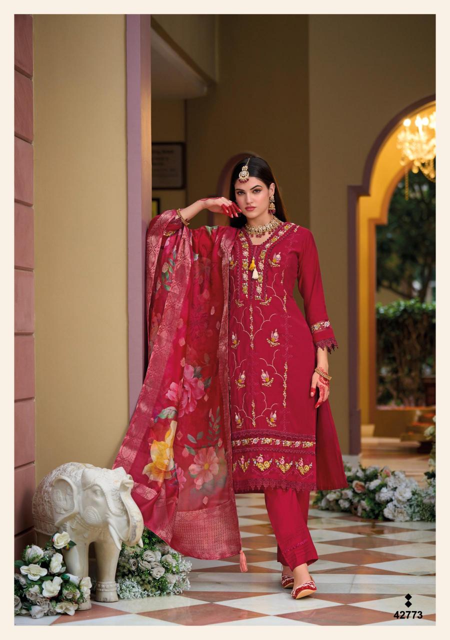 Kailee fashion naqsh viscose silk top bottom dupatta kurti for women manufacturer