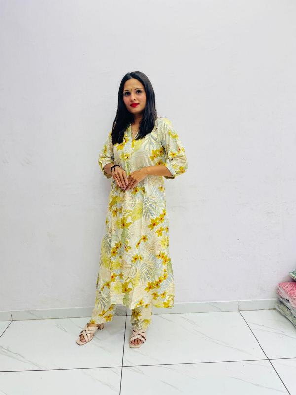New reyon top pant kurti manufacturers