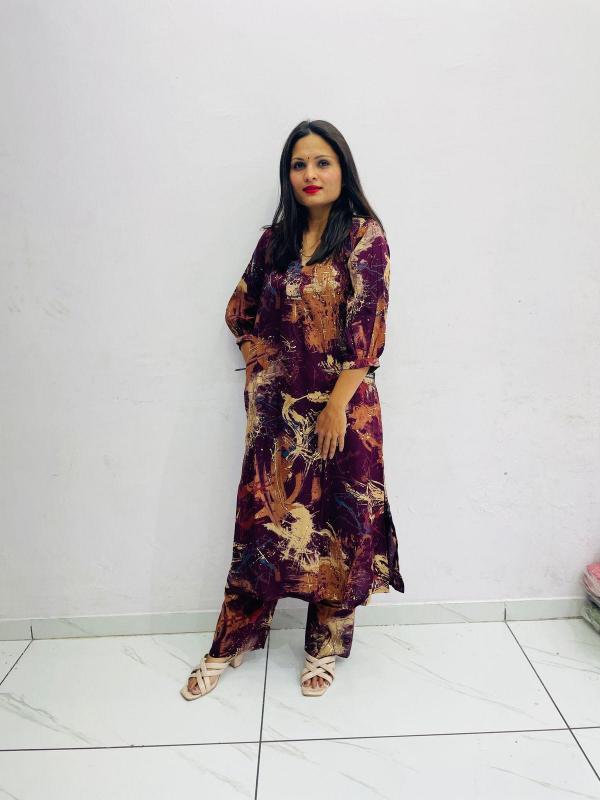 Reyon printed top bottom kurtis manufacturer