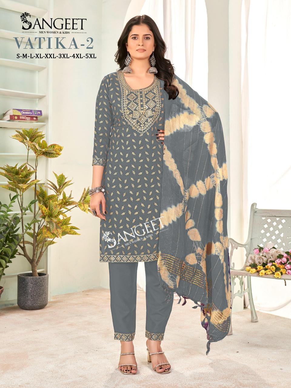 Sangeet vatika 2 heavy rayon gold print top bottom dupatta premium kurti brands