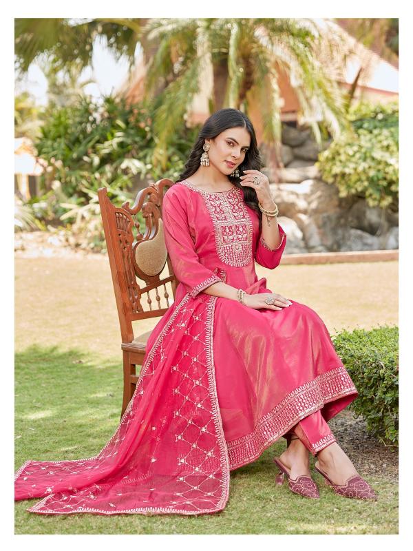 Aanchi ankita roman shimmer top bottom dupatta premium kurti manufacturer