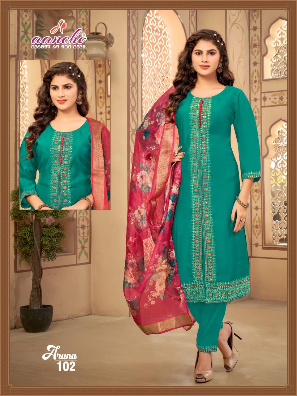 Aanchi aruna roman silk kurti manufacturer in india