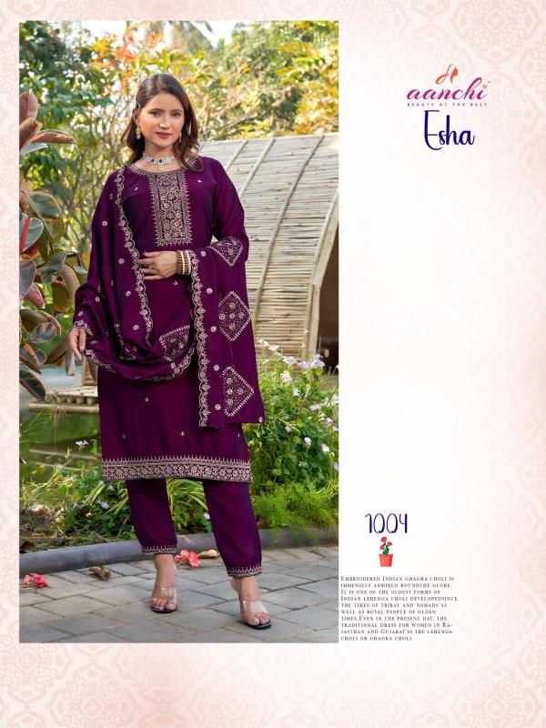 Aanchi esha vichitra silk top bottom dupatta kurti set manufacturer