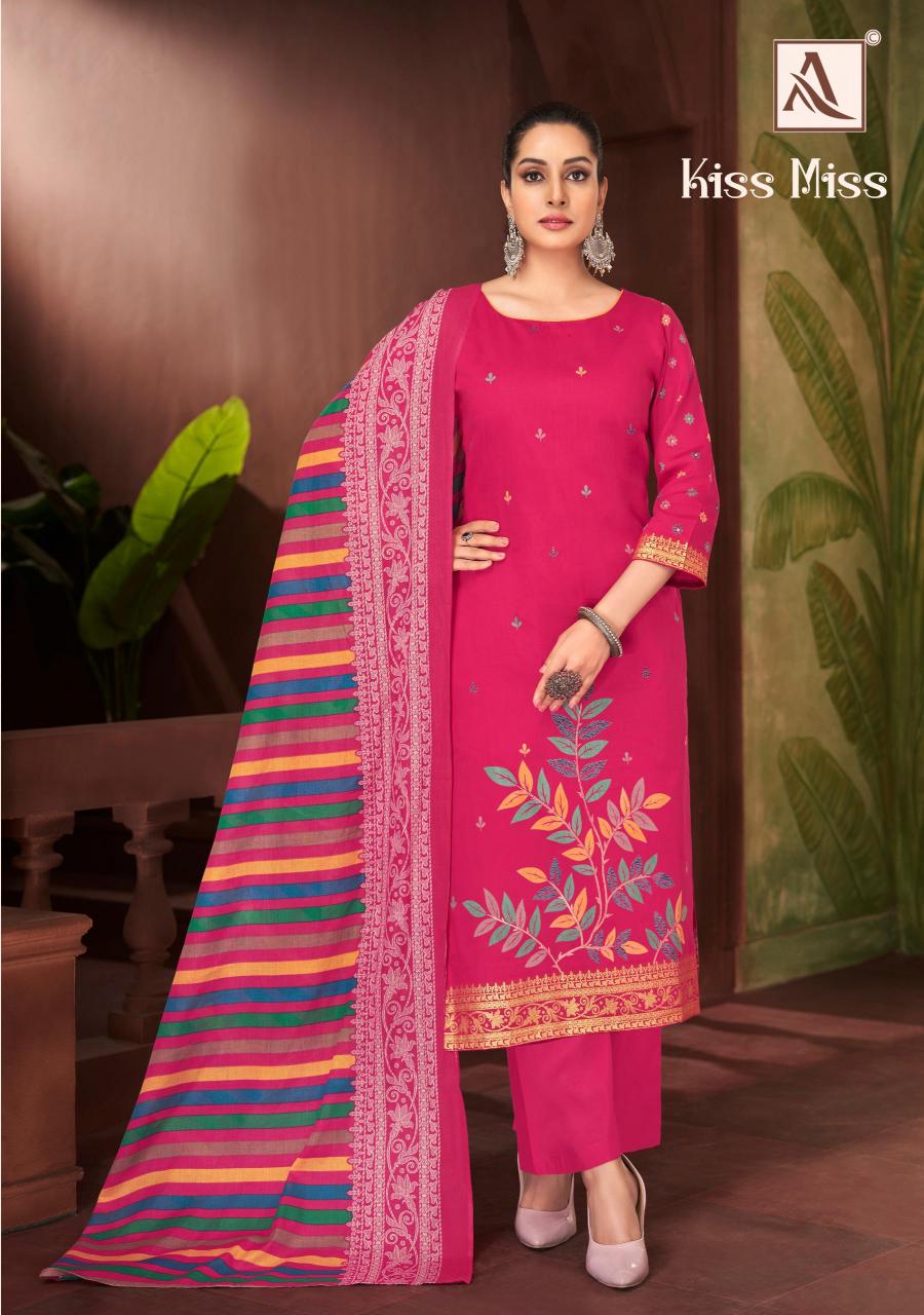 Alok suit - make in india kiss miss designer print wholesale market in mumbai for dress materials