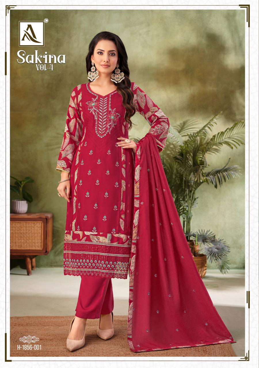 Alok suit - make in india sakina 4 viscose reyon cotton dress materials wholesale