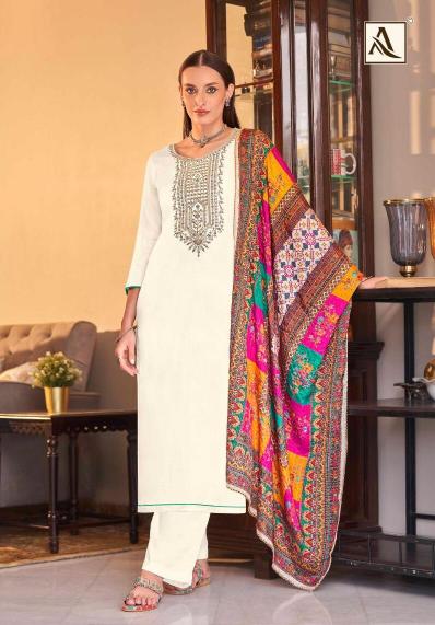 Alok suit - make in india saundarya 2 viscose reyon pattern wholesale dress material online