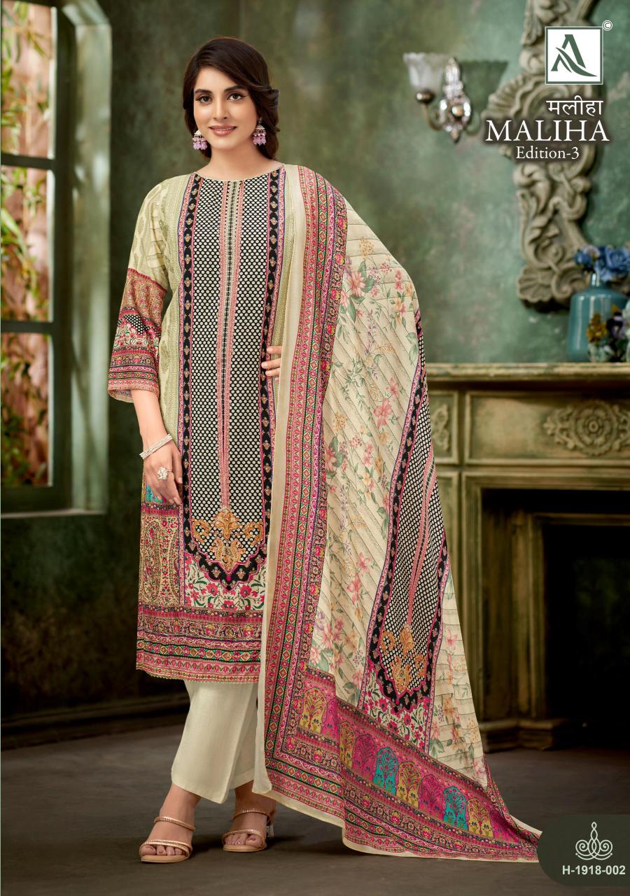 Alok suit maliha 3 maslin designer digital print dress material wholesale market