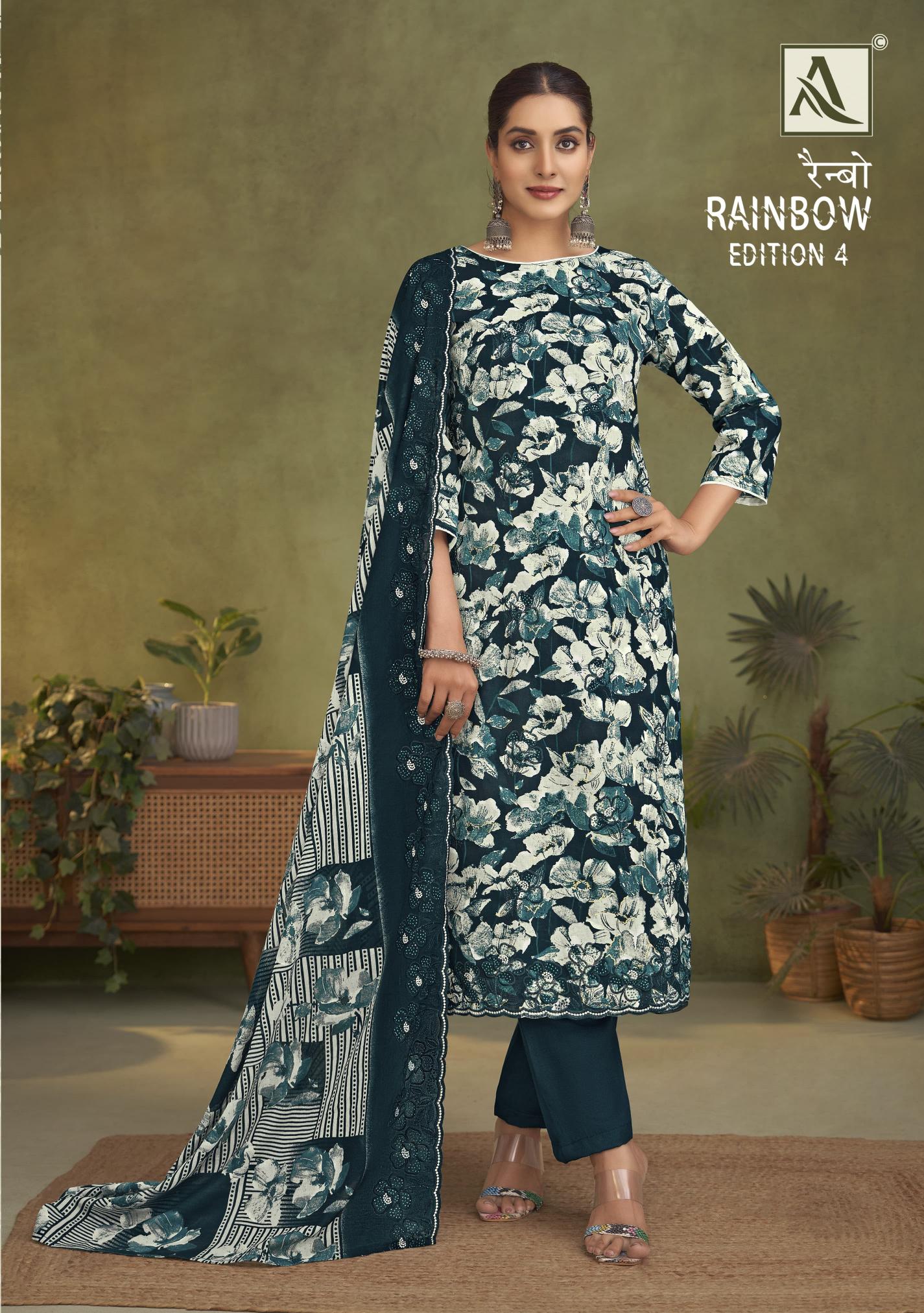 Alok suit rainbow 4 cambric cotton print pranjul dress material wholesale price