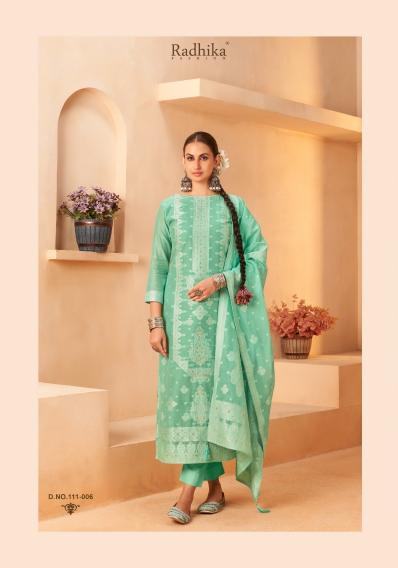 Azara banarashi adah 5 cotton jaqared wholesale cotton dress material in ahmedabad