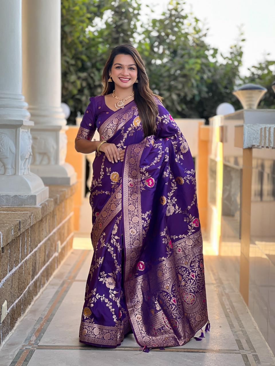 Banarasi-1 soft banarasi silk meenakari touchup wholesale sarees online cash on delivery