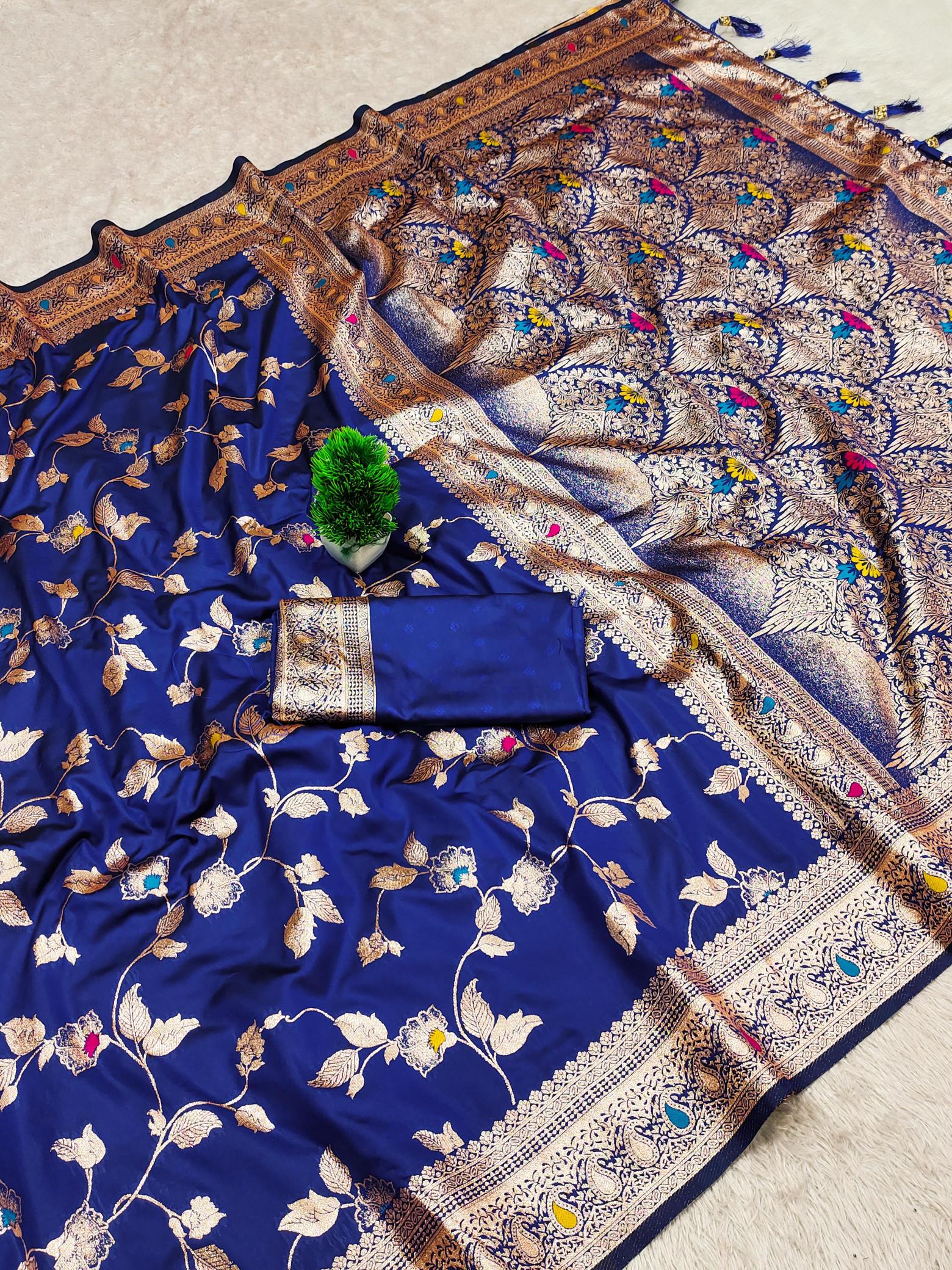 Banarasi-4 Soft silk meenakari touchup saree & rich pallu with blouse piece surat saree wholesale