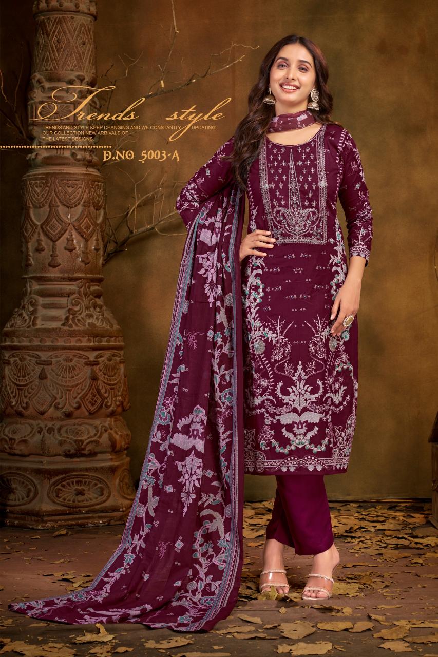 Bipson prints gulnaaz cotton kashmiri print wholesale market in mumbai for dress materials