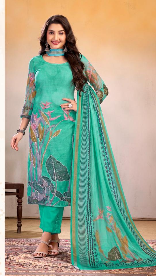 Bipson prints omega 3290 linen digital print sambalpuri dress material wholesale