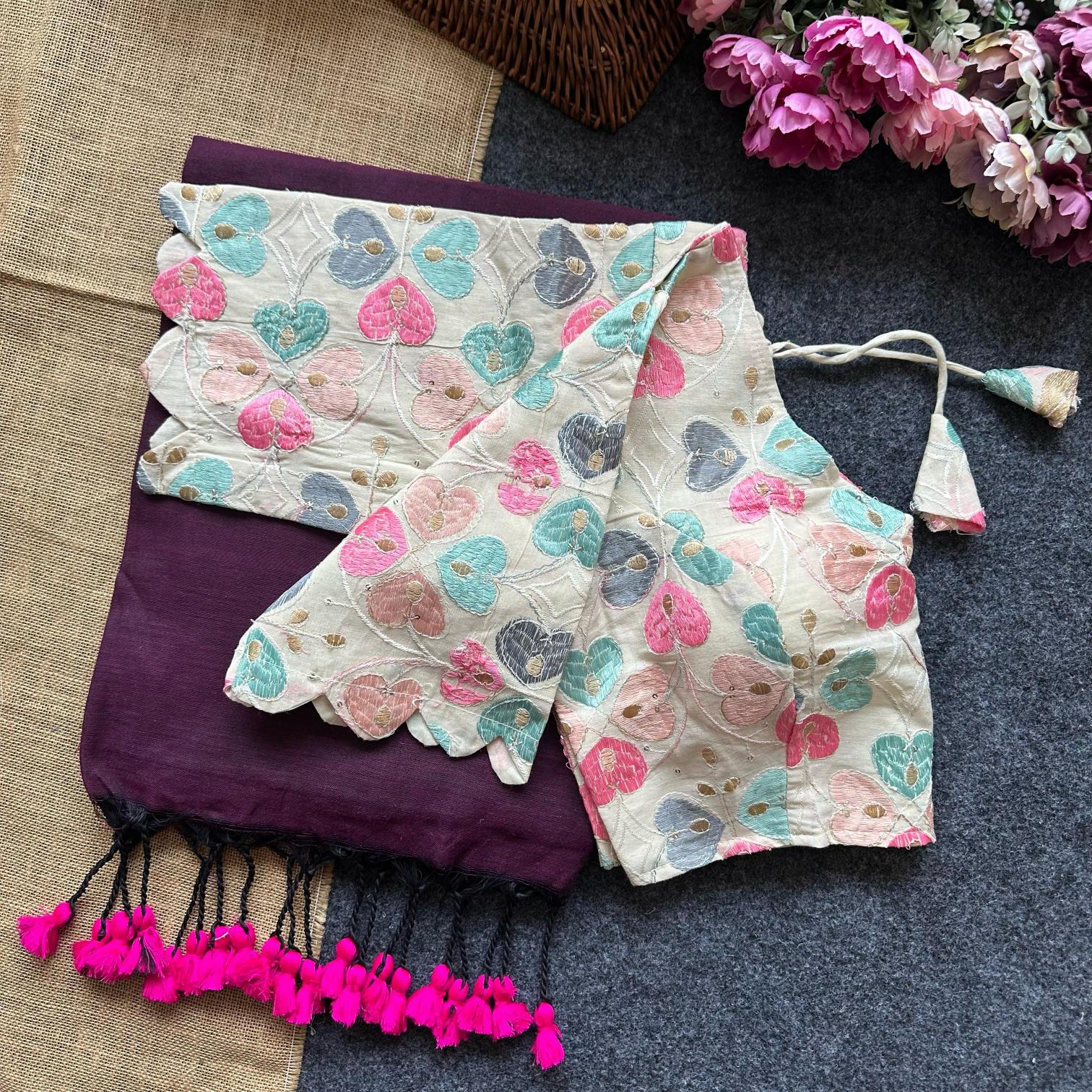 Blousewala Hk20 khadi cotton saree with blouse wholesale sarees in surat with low price