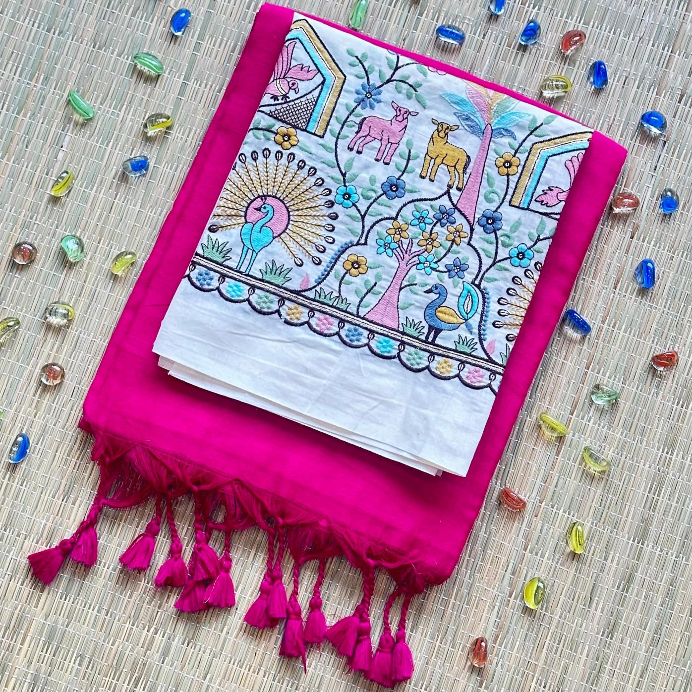 Blousewala presenting a khadi cotton saree & blouse surat saree market