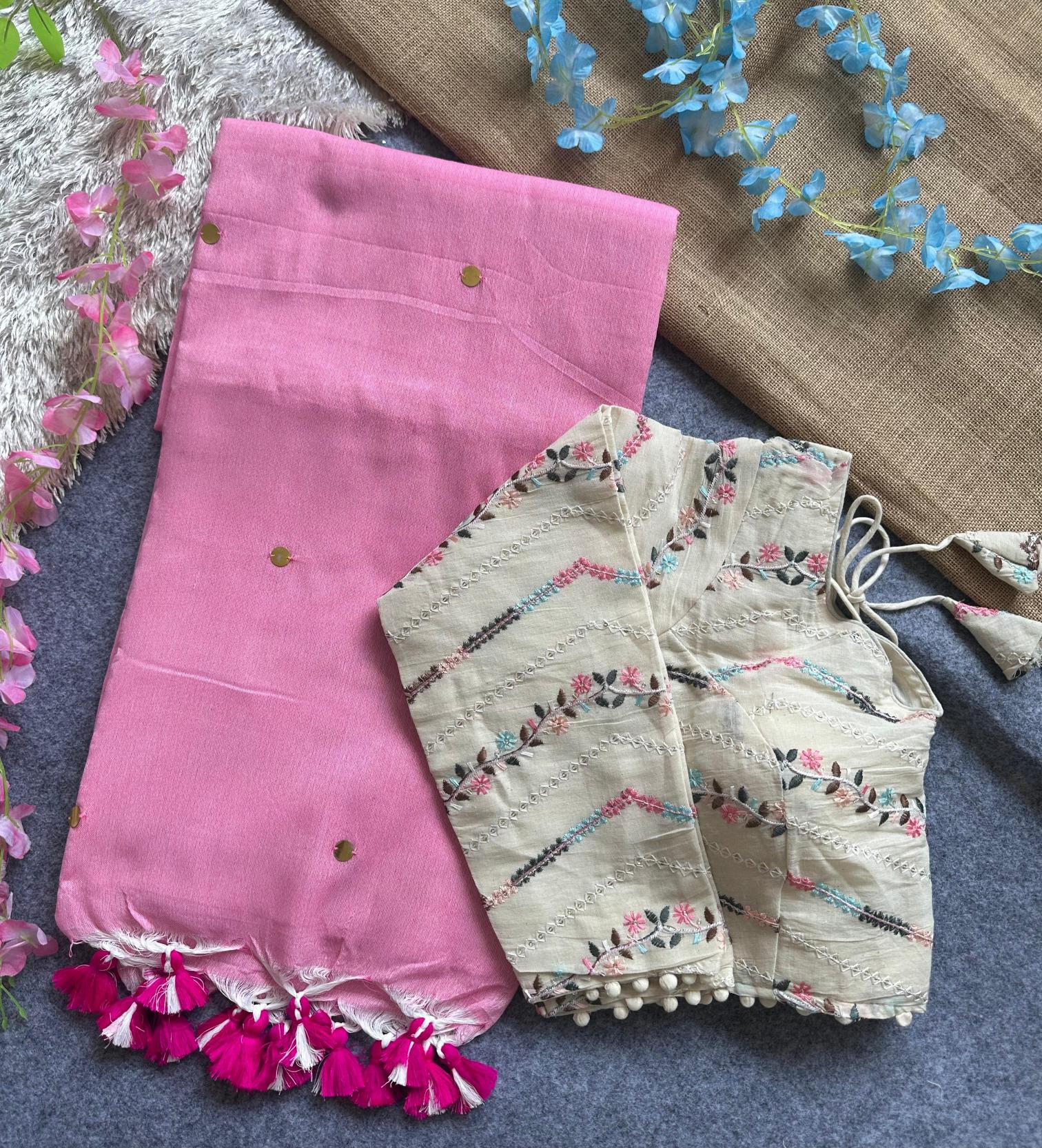 Blousewala presenting khadi cotton saree & blouse surat sarees wholesale