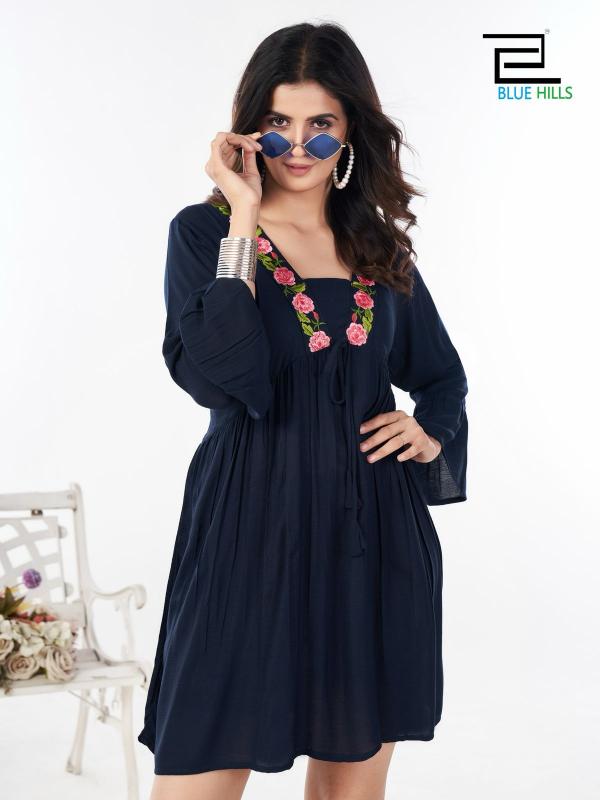 Blue hills heavy rayon short top branded kurtis wholesale online