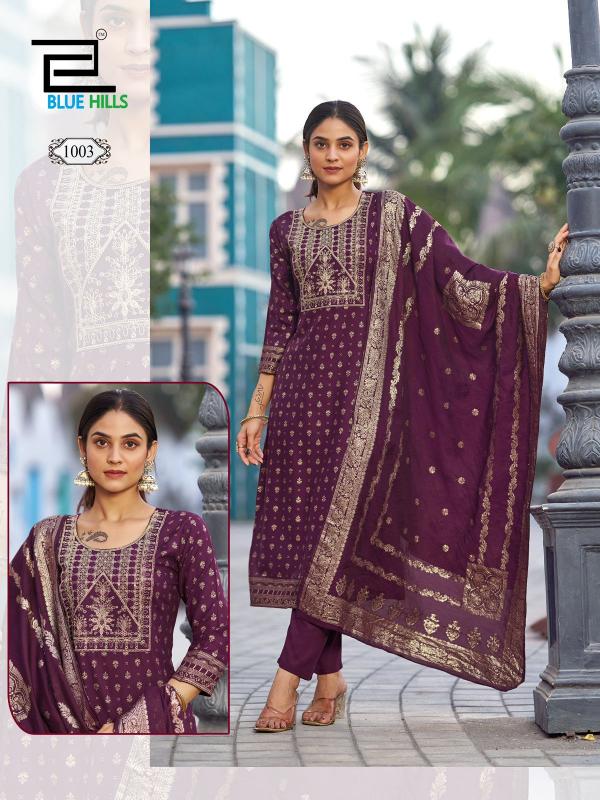 Blue hills madhuri rayon top bottom dupatta branded kurtis wholesale