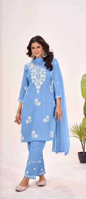 Blue hills summer feels reyon top bottom dupatta direct manufacturer of kurtis