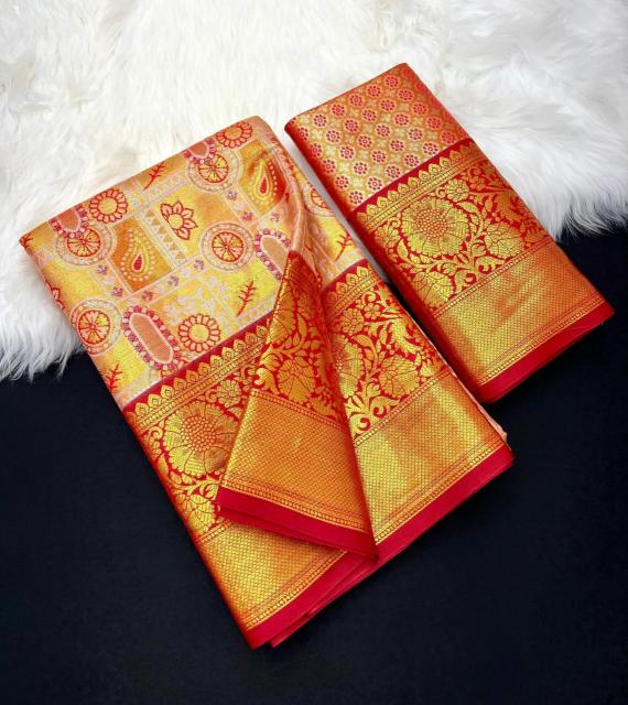 Bridal silk saree pushpa-vol-1 kanjivaram semi silk surat wholesale saree market