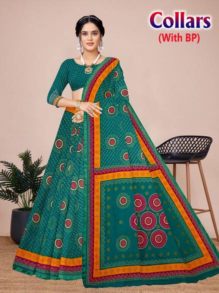 Collars cotton printed sarees wholesale online shopping