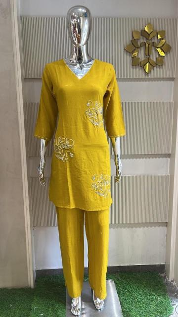 Cotton flex coord set top bottom kurti set manufacturer