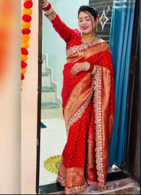 Crepe khadi silk pattu saree & rich elegant pallu with blouse saree wholesalers in surat