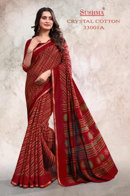Crystal cotton printed wholesale saree market in surat