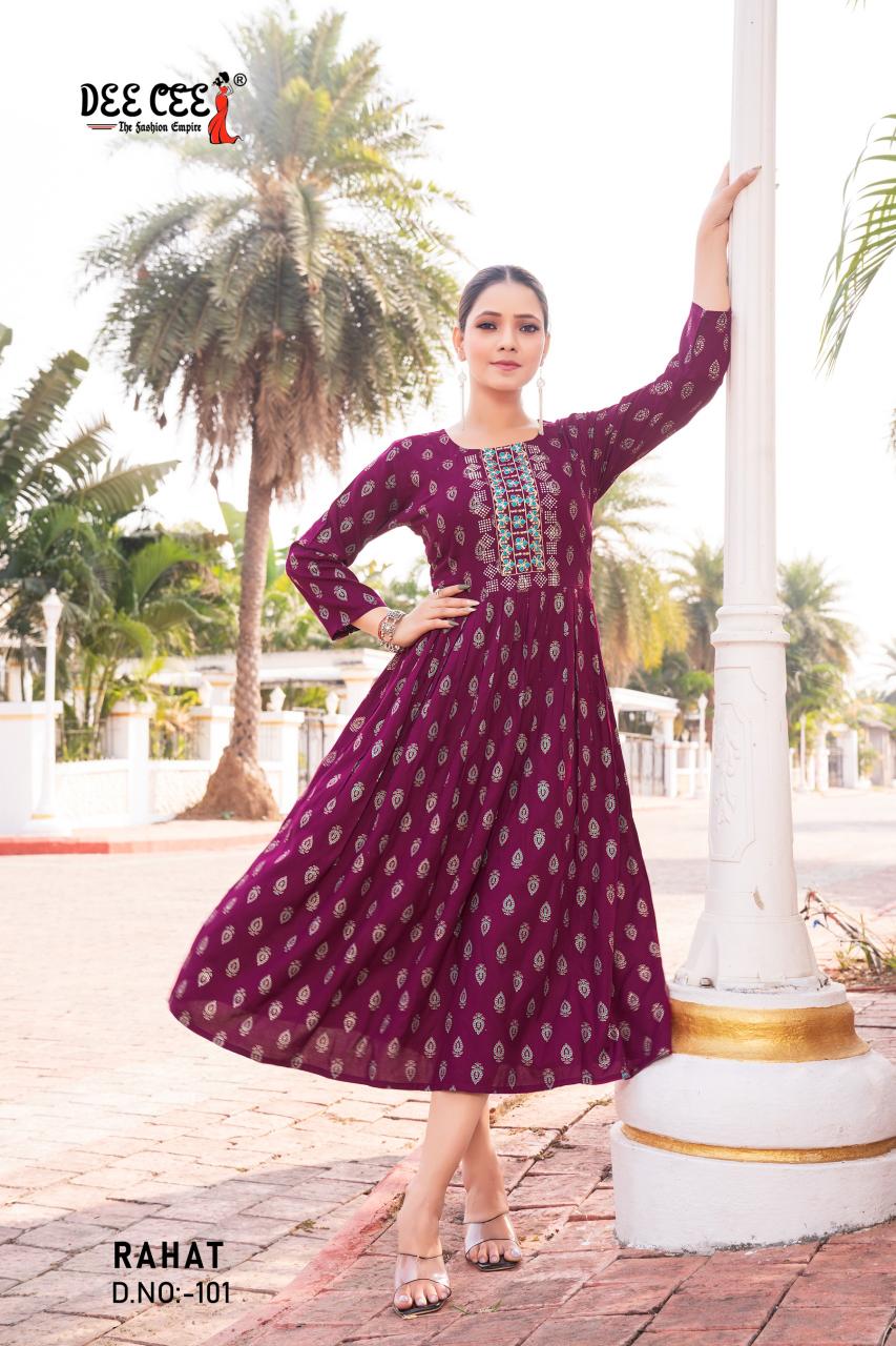 Deecee rahat rayon plain branded kurti wholesale