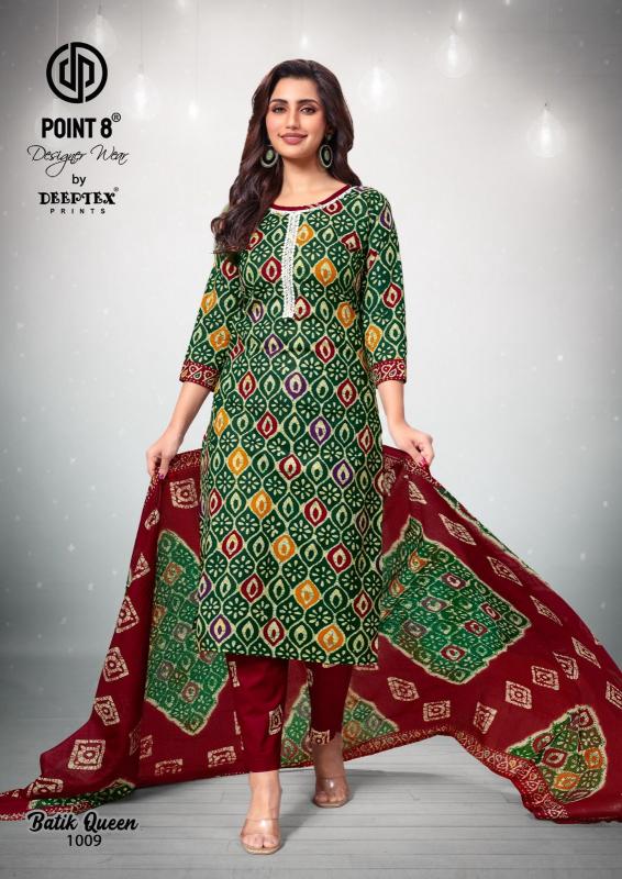Deeptex batik queen vol-1-pure cotton top pant with dupatta manufacturer kurti