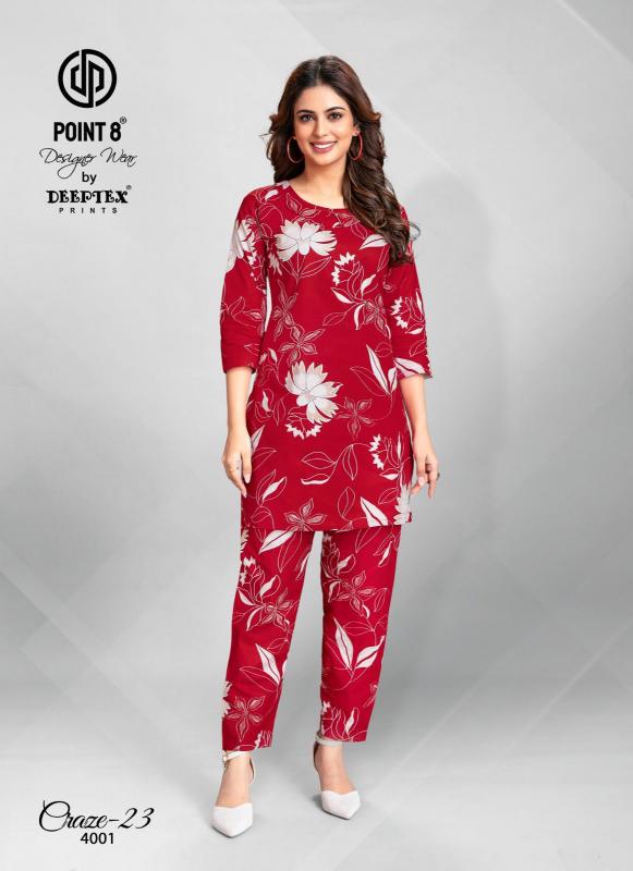 Deeptex craze23 vol-4 cotton printed coord set kurti manufacturers