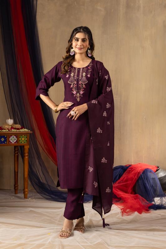 Diva 104 viscose bluetiful hand work top bottom dupatta ladies kurti manufacturers