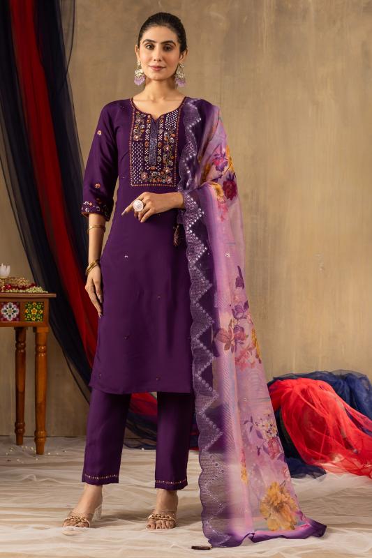 Diva 108 roman silk top bottom dupatta kurti for women manufacturer