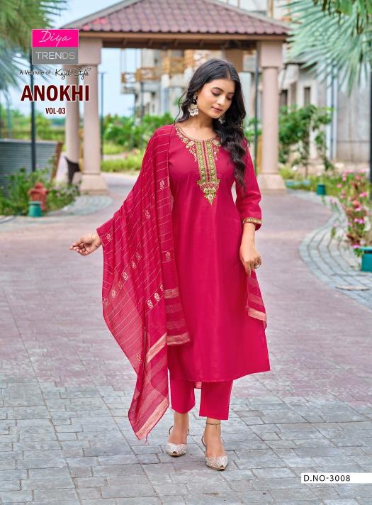 Diya trends anokhi vol 3 roman silk top bottom kurti branded kurtis wholesale