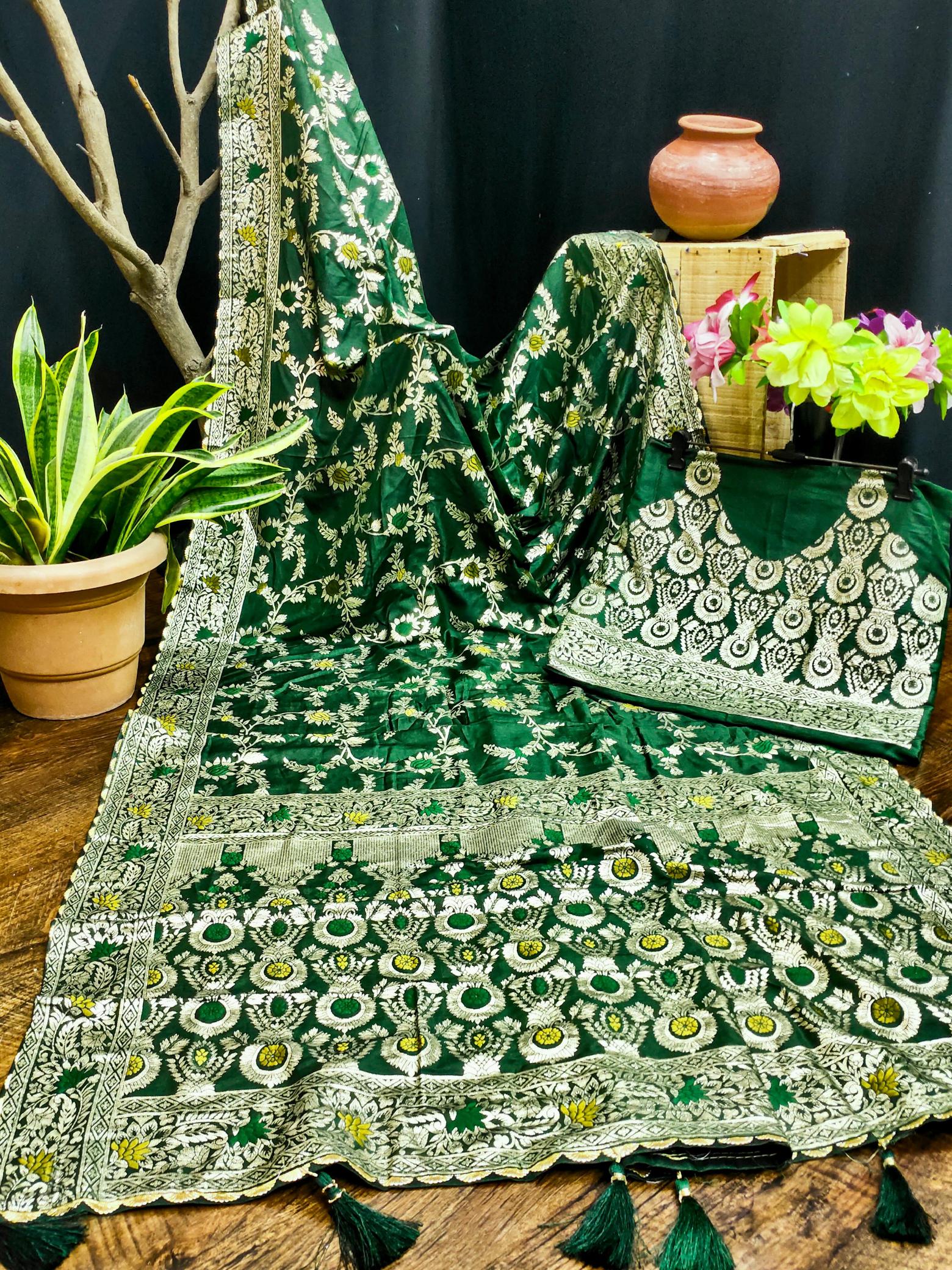 Flower valley pure viscose dolla silk wholesale sarees in surat with low price