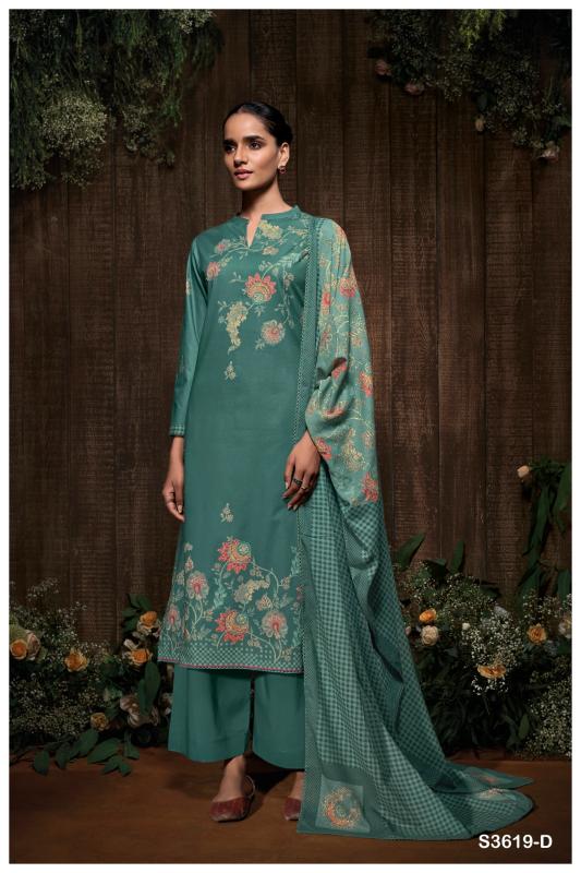 Ganga bidita 3619 printed balar cotton dress material wholesale