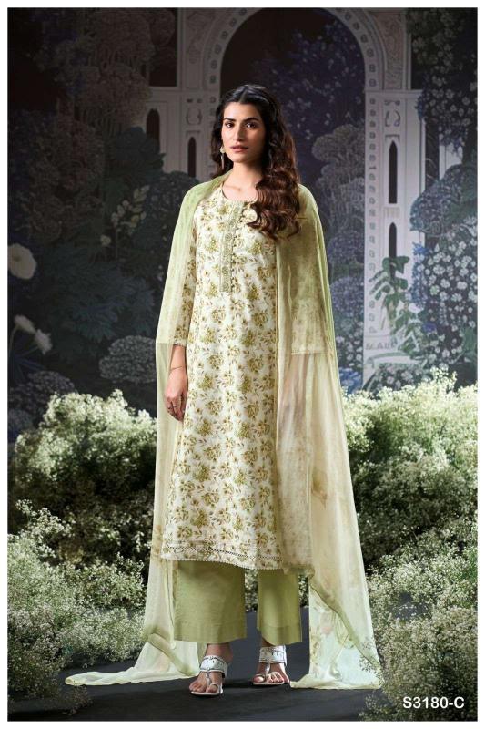 Ganga brita 3180 cotton printed ahmedabad dress material wholesale market