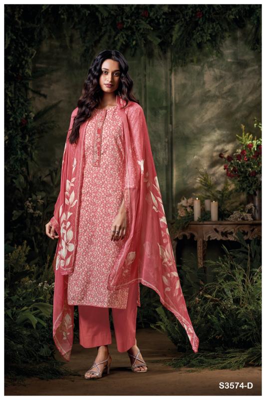 Ganga cianna 3574 cotton printed wholesale market in mumbai for dress materials