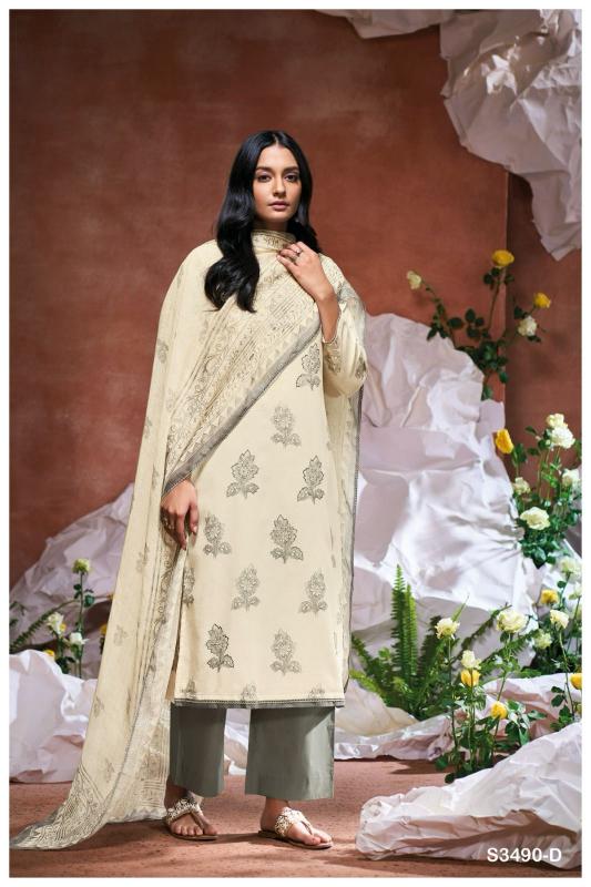 Ganga damaris 3490 cotton dobby printed wholesale dress material online