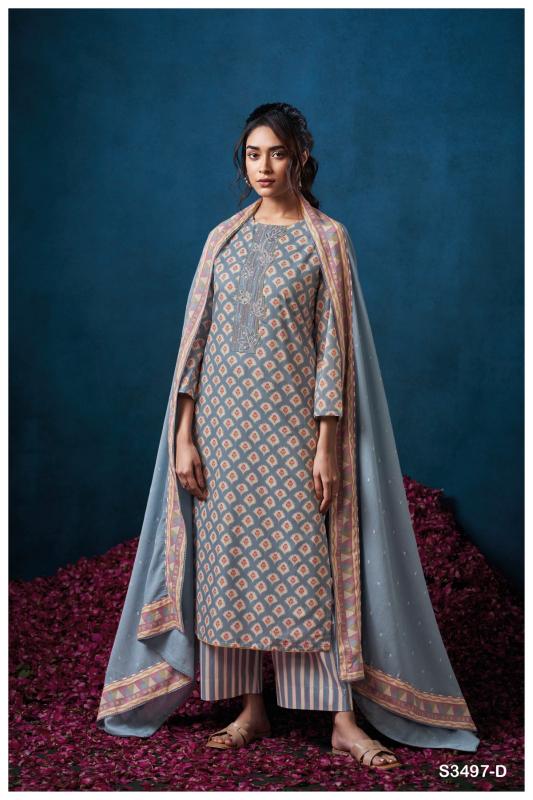 Ganga devin 3497 cotton printed wholesale dress material online