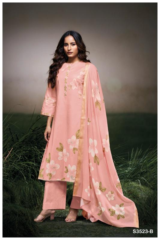 Ganga faryat 3523 cotton printed wholesale dress material online